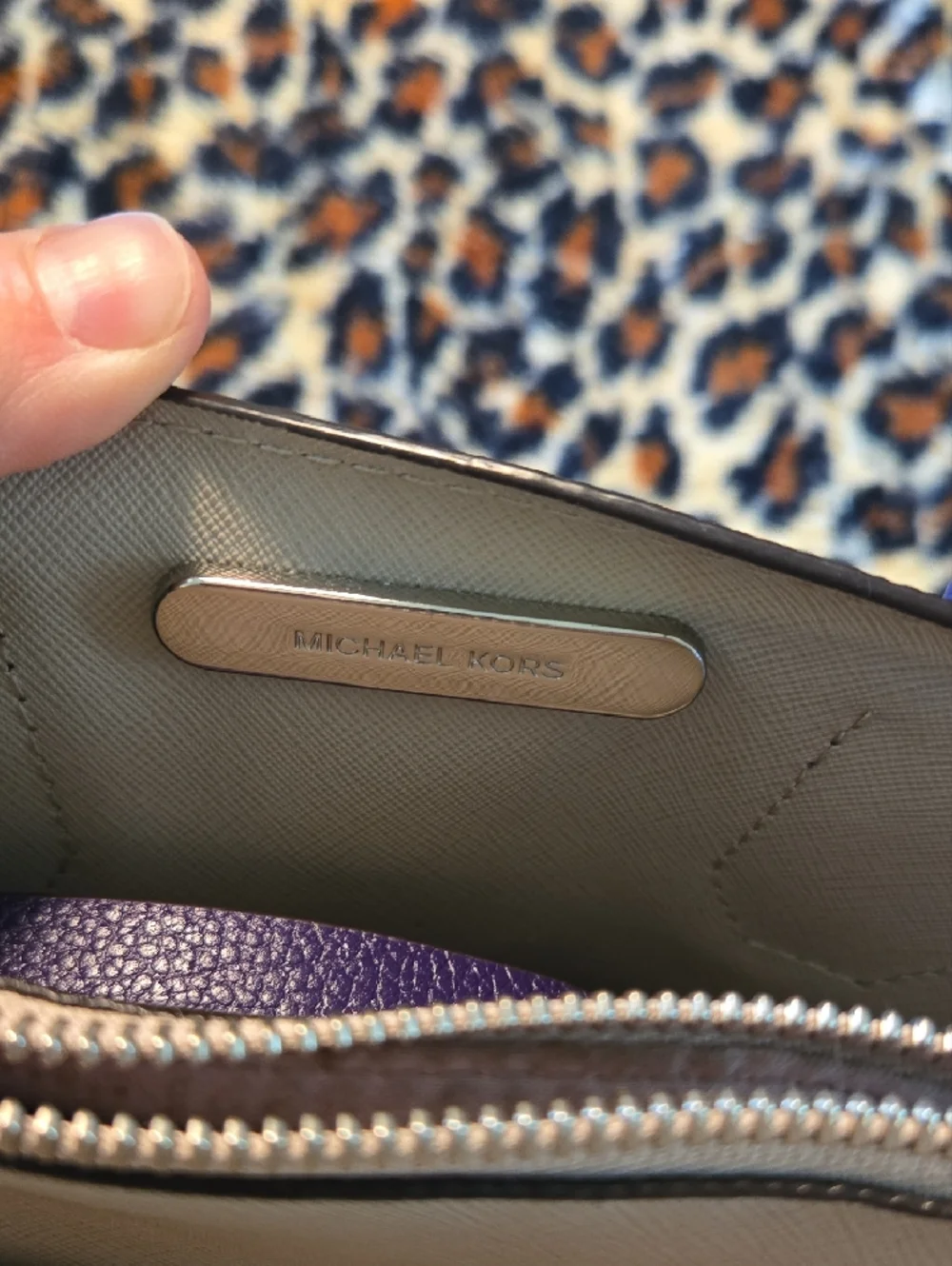 Michael Kors Purple Pebbled Leather Satchel - Picture 2 of 7